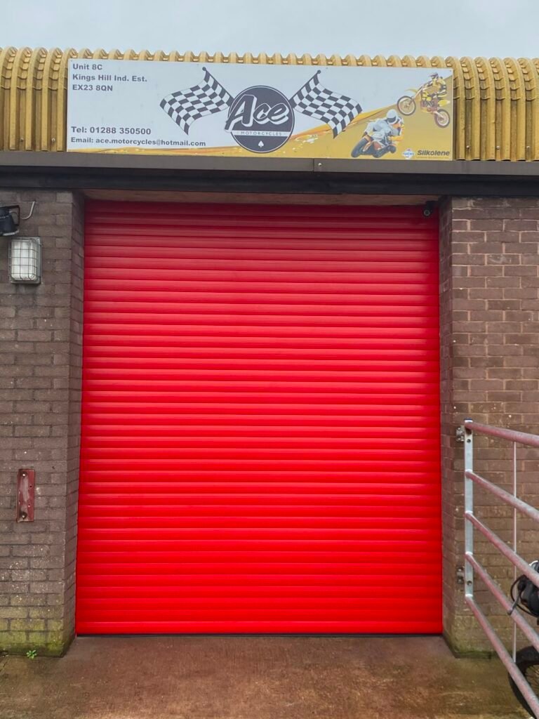 security roller door in red